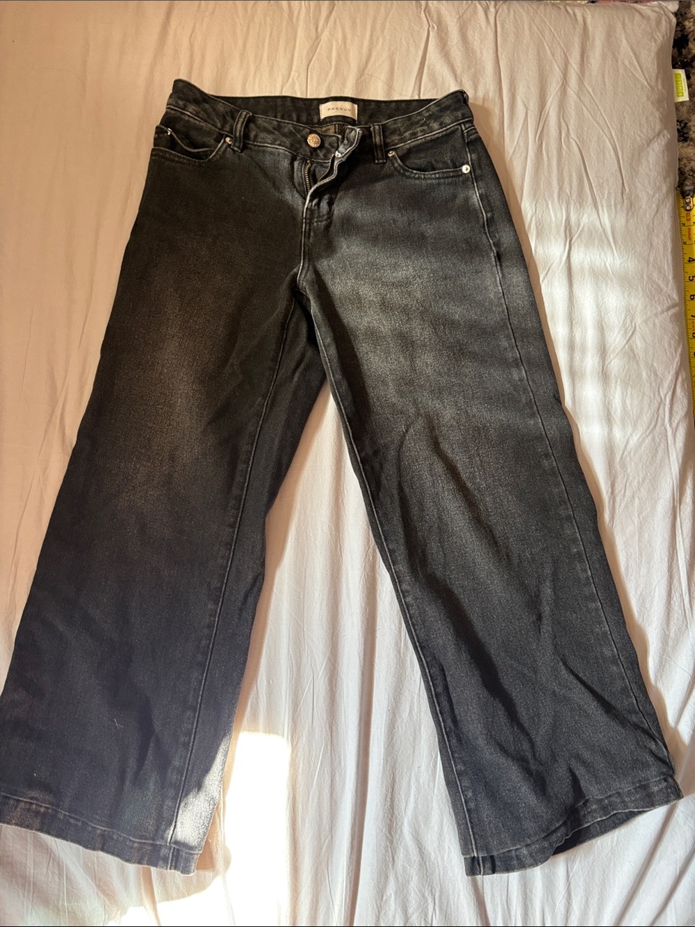 PacSun Black Wide-Leg Washed Jeans